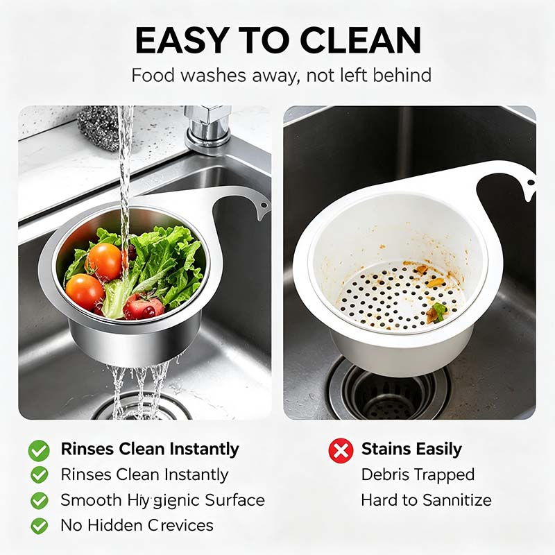 🦢💧Stainless Steel Swan Sink Strainer Basket