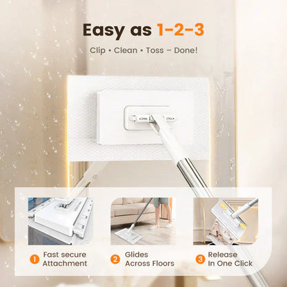 🎉Flash Sale(🚀50%OFF)🧹Disposable Dust Mop with 10 Reusable Cloths