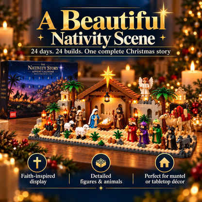 Nativity Advent Calendar – 24-Day Buildable Christmas Nativity Set