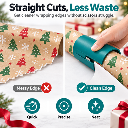 🎁 Wrapping Paper Cutter – Clip, Slide & Cut Straighter