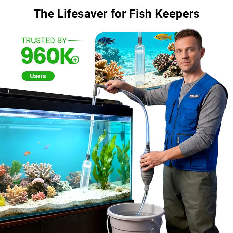 3-in-1 Aquarium Gravel Vacuum – Clean Gravel, Remove Waste & Change Water