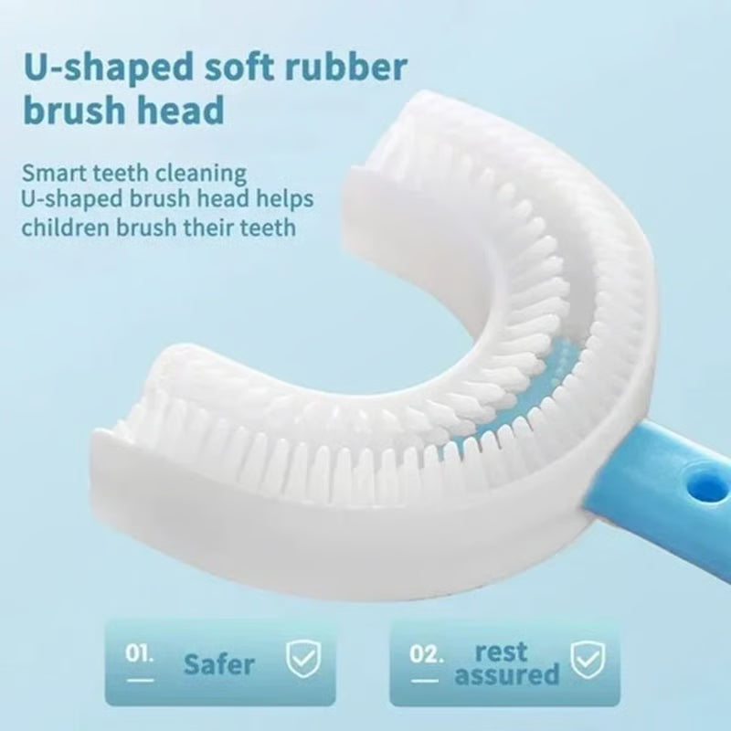 Make Brushing Time Easier – 3PCS Kids U-Shaped Silicone Toothbrush