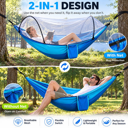 2-in-1 Mosquito Net Camping Hammock – Your Comfortable Escape Outdoors