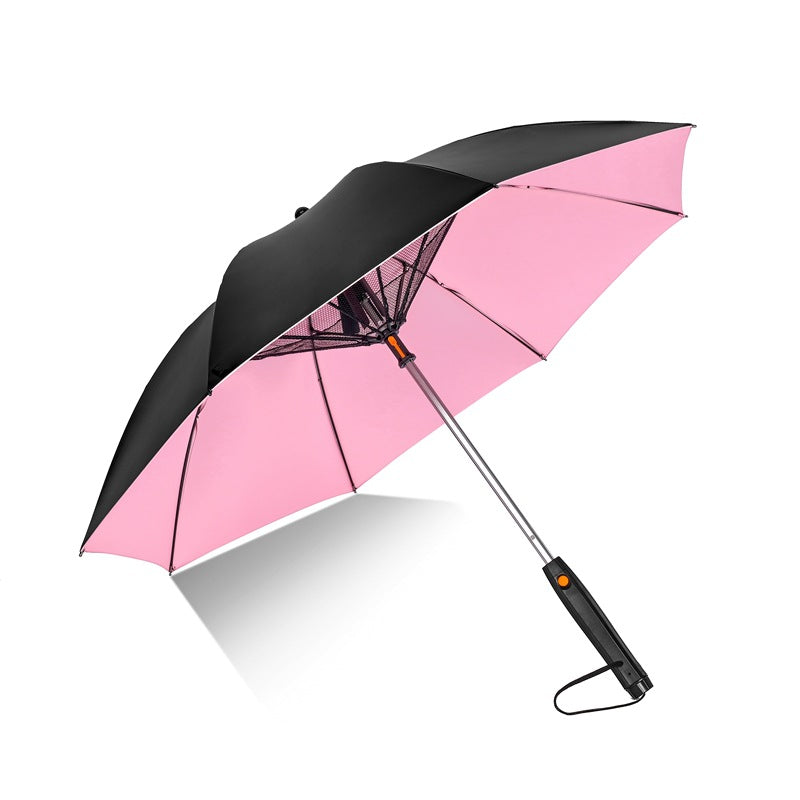 Cooling Mist Fan Umbrella | Built-In Fan, Mist Spray & UPF 50+ Protection