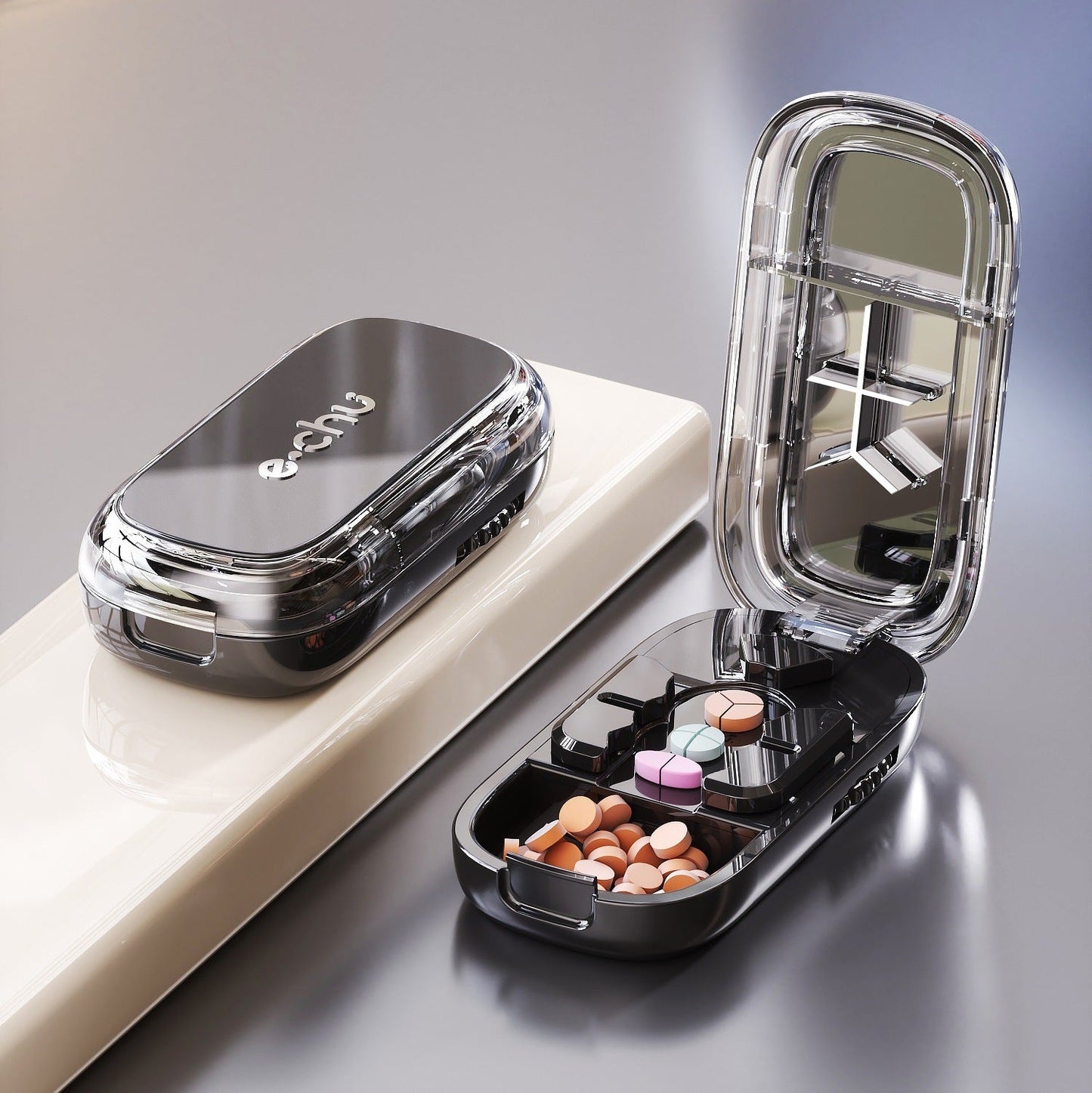 💊 3-In-1 Pill Cutter With Storage Case – Precision Tablet Splitter