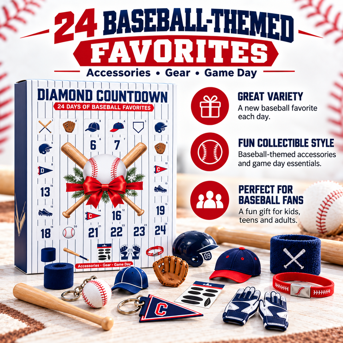 ⚾ 24-Day Baseball Advent Calendar – Daily Diamond Countdown Surprises