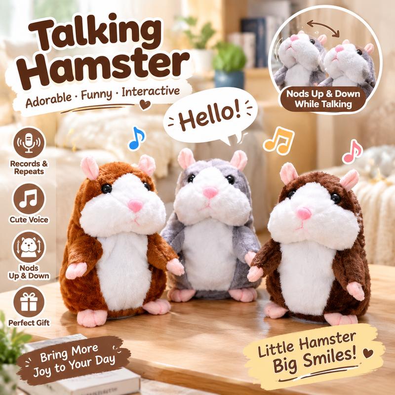 Talking Hamster Plush Toy – Funny Voice-Repeating Interactive Gift