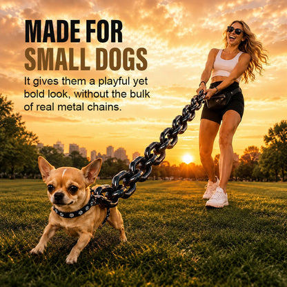🔗 Oversized Chain-Style Dog Leash – Lightweight Statement Lead for Small Dogs