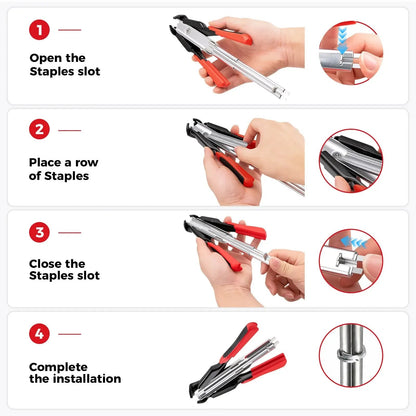 Spring-Loaded Hog Ring Pliers Kit with 100 C-Clips