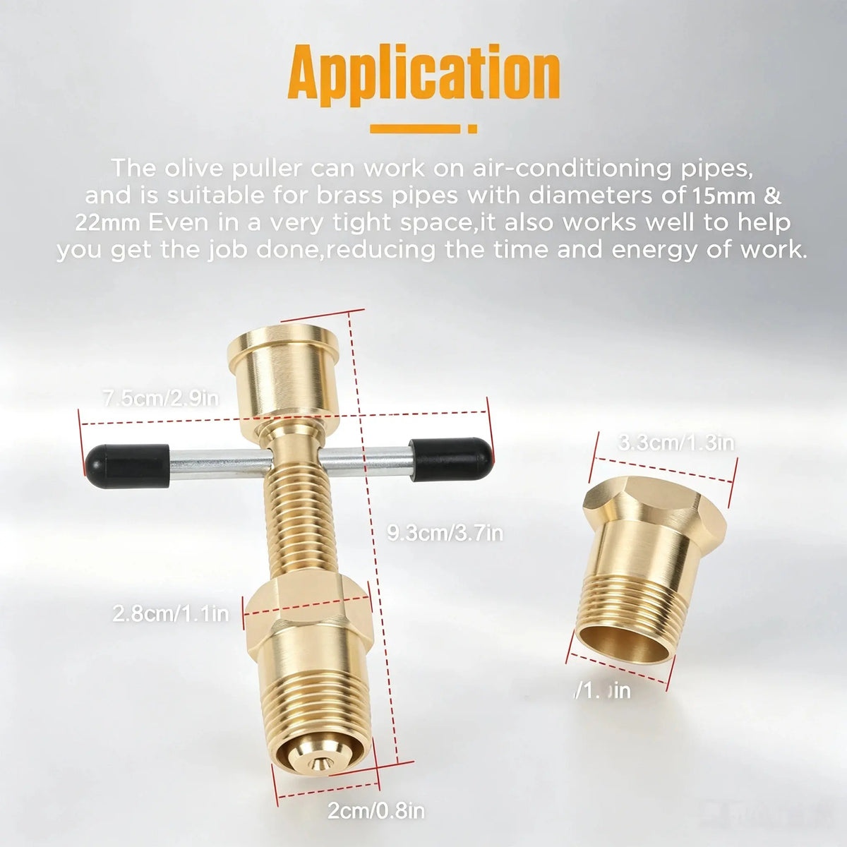 RDS SCM Compression Sleeve Puller Tool for 1/2" & 3/4" Brass Pipes, Rust-Resistant Ferrule Remover
