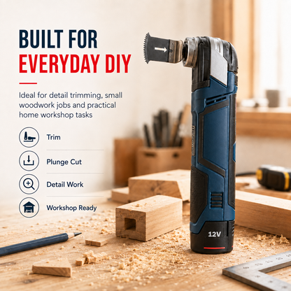 🔧 12V Cordless Precision Cutter – Compact Multi-Function DIY Detail & Plunge Cutting Tool