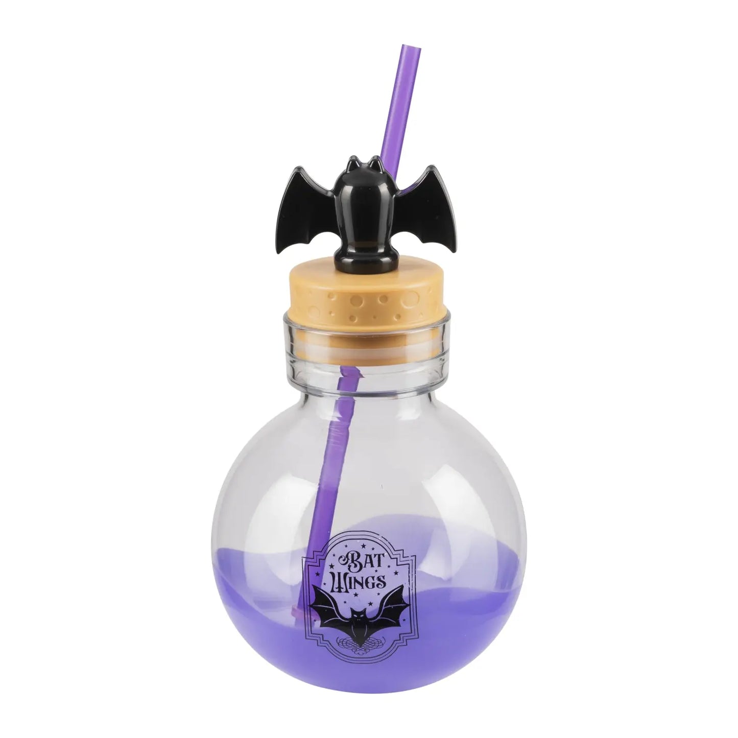 🎃 30 oz Halloween Potion Bottle with Straw – Crystal, Bat & Skull