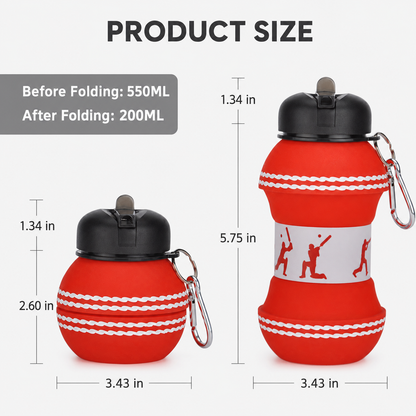 Soccer-themed Silicone Folding Water Bottle