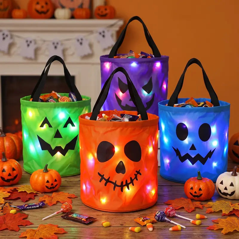 🎃 LED Light-Up Halloween Candy Bags – Make Every Candy Hunt Glow!