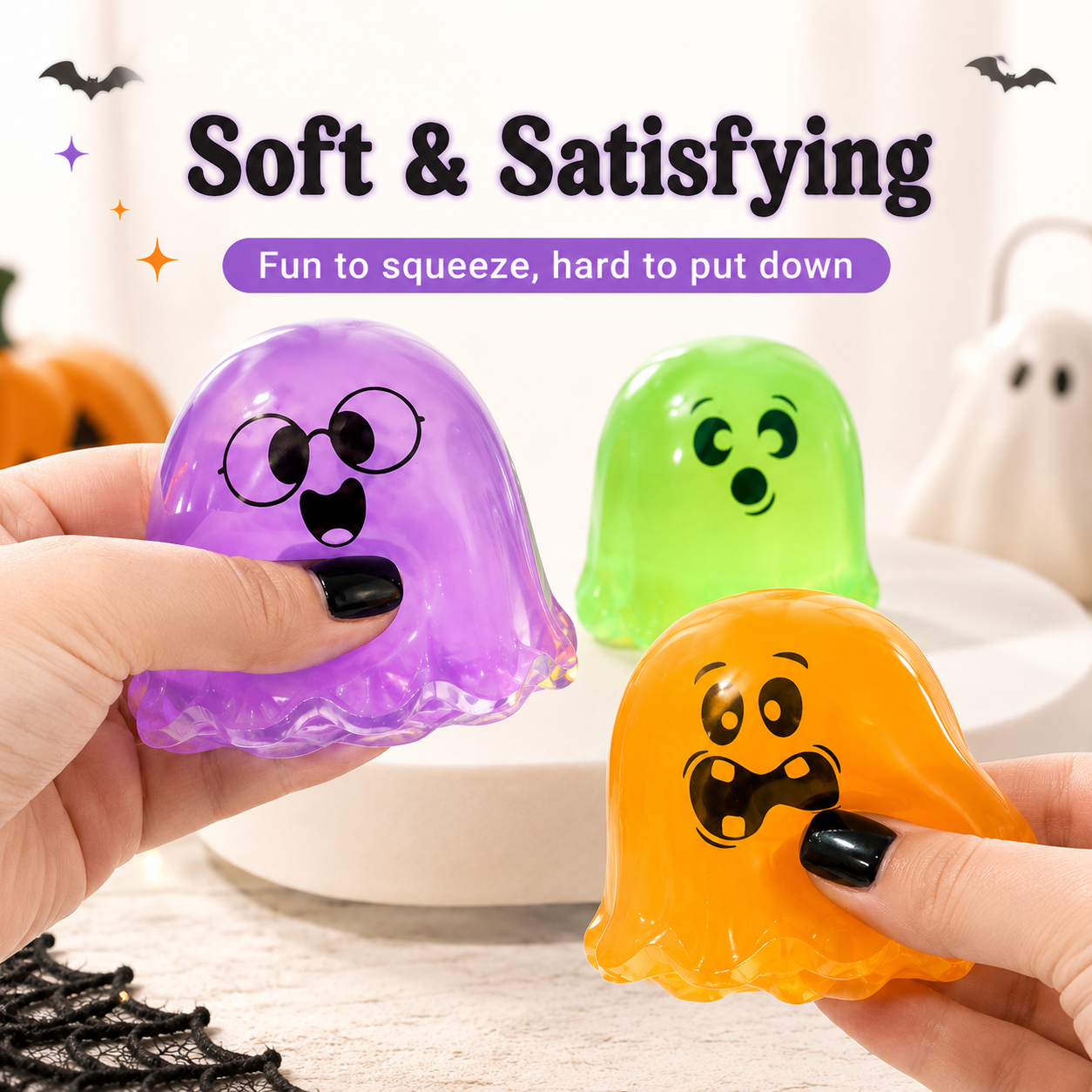 👻 Spooky Slime Ghost Squishy™ – Soft, Satisfying Halloween Fidget Toy 🎃