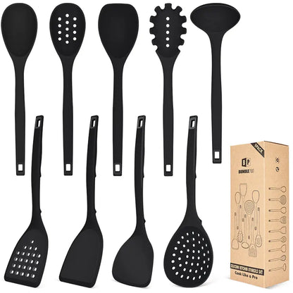 🍳 9-Piece Silicone Cooking Utensil Set – Non-Scratch Kitchen Essentials