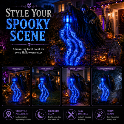 💀 Halloween Soul Harvester Animated Solar Garden Light