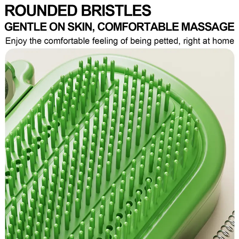Close up of rounded cat groomer bristles