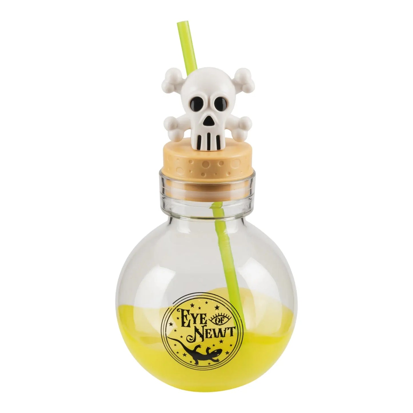 🎃 30 oz Halloween Potion Bottle with Straw – Crystal, Bat & Skull