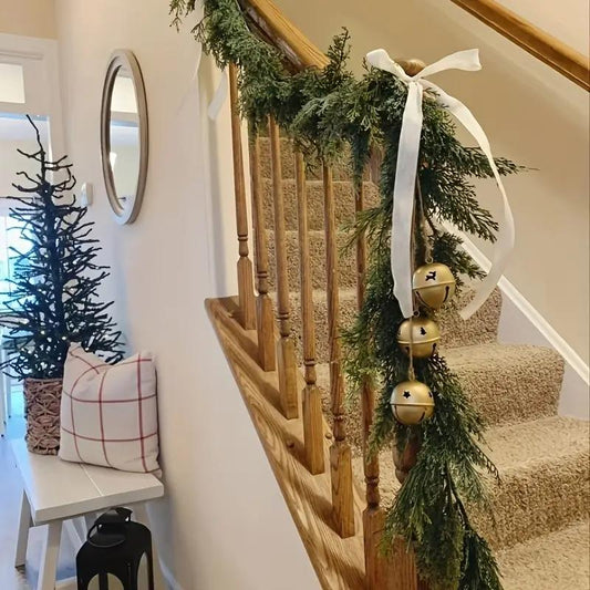 🎄Artificial Cedar Garland — 180cm Lush Greenery for Holiday Decorating