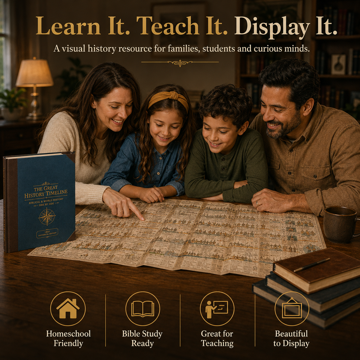 📜 6,000 Years of Biblical & World History — One Fold-Out Timeline