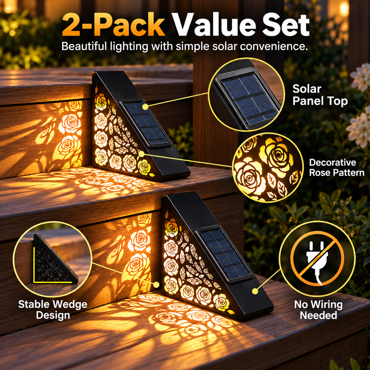 Hot sales 🔥2-Pack Solar Step Lights Outdoor