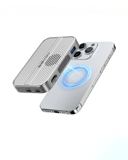 ACASIS 10Gbps Magnetic M.2 NVMe SSD Enclosure & USB C Docking Station with Cooling Fan for iPhone 17/16/15 Pro/Pro Max/Plus
