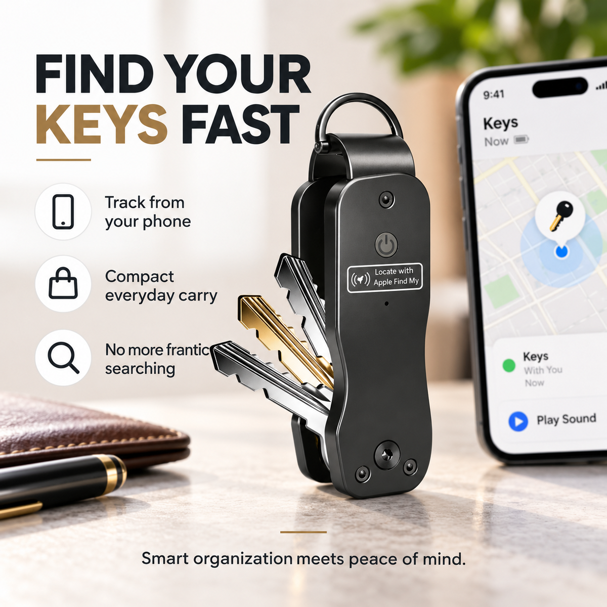 🔑 Smart Key Organizer with Apple Find My – Compact Everyday Key Holder