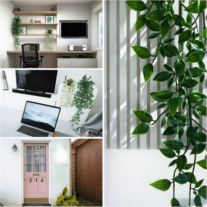 🌿3 Pack Artificial Hanging Potted Plants | Fake Hanging Greenery for Home, Office, Shelf, Wall, Balcony, Patio Decor