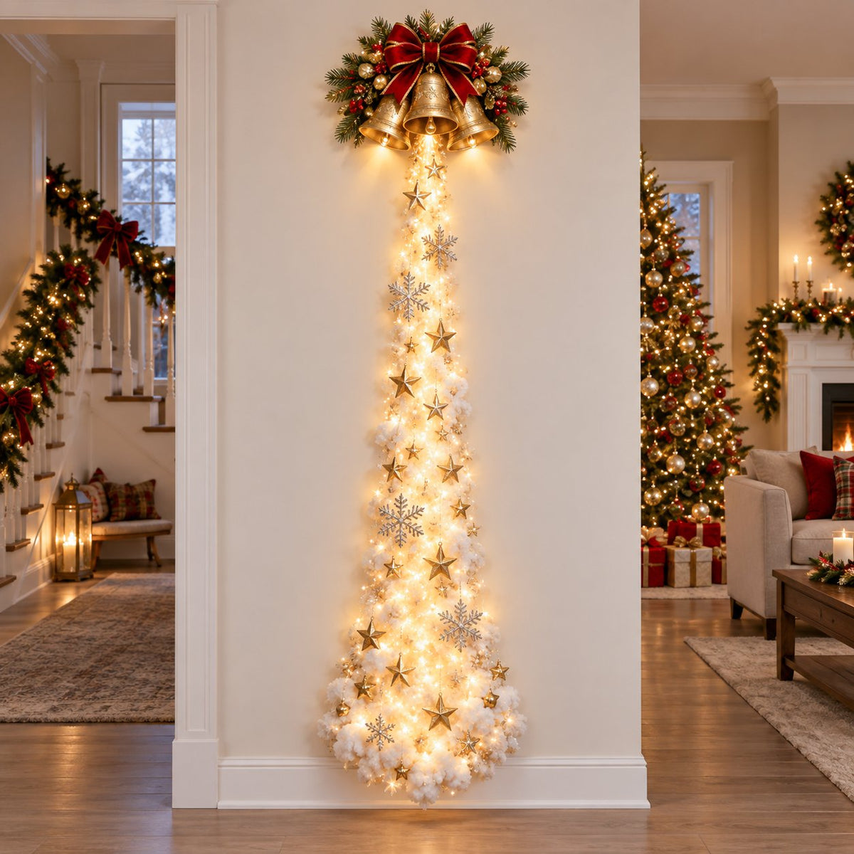 🎄 Christmas Magic Trail Wall Light – 120cm Light-Up Holiday Wall Decor
