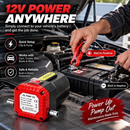 🔧 12V 80W Electric Oil Extractor Pump – Fast, Cleaner Oil Changes🔥