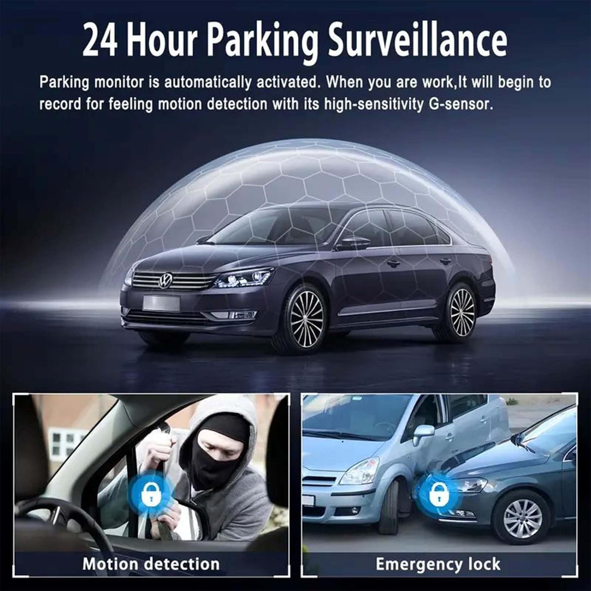 🚗 4-Channel Dash Cam – Multi-View Car Camera with Night Vision & G-Sensor