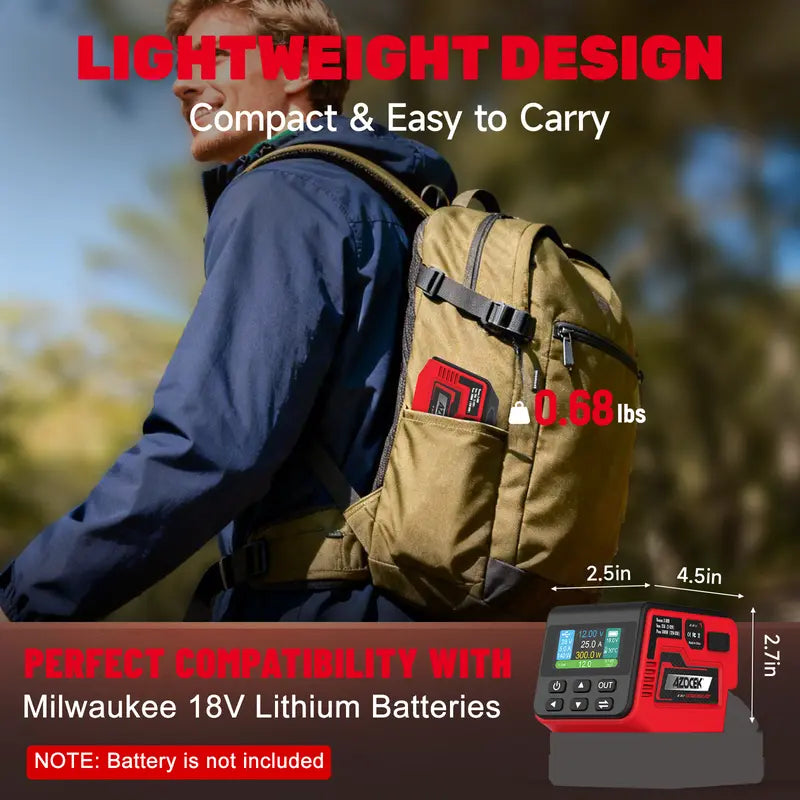 ⚒️Adjustable DC Power Hub for Milwaukee M18 Batteries | XT60, USB-C & Wireless Charging