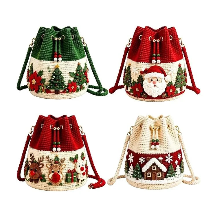 🎄3D Christmas Crochet Bucket Bag