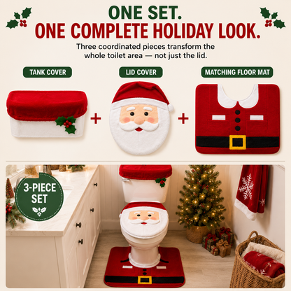 🎅Christmas Toilet Decor Set | 3-Piece Bathroom Holiday Makeover
