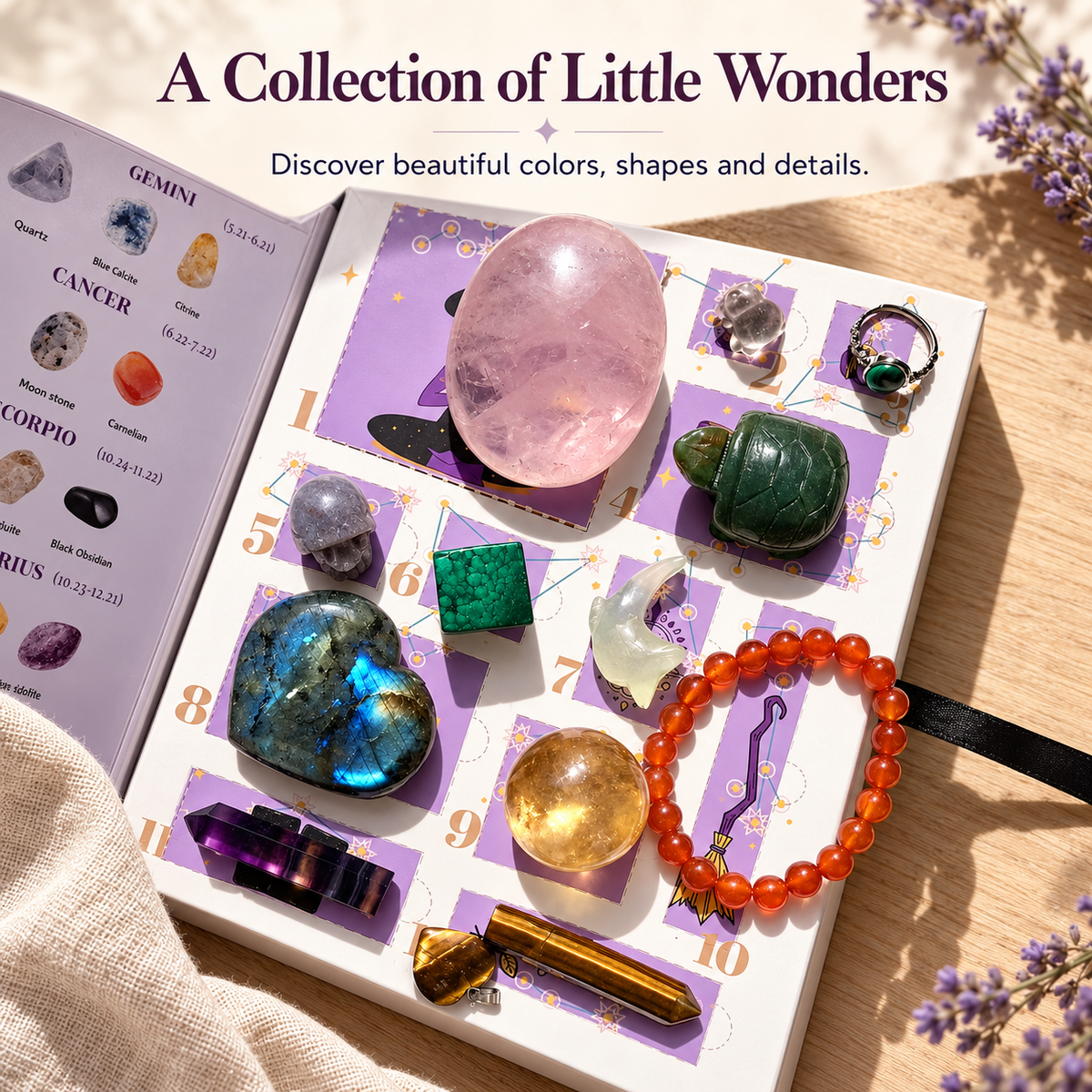 💎12-Day Crystal Advent Calendar – Gemstone Surprise Countdown Gift Box