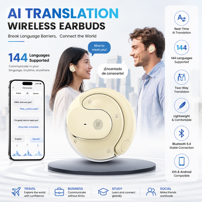 🏆#1 Best Seller ⏰50% OFF 💎AI Translation Wireless OWS Bluetooth5.4 Earphones (Fit iOS & Android)