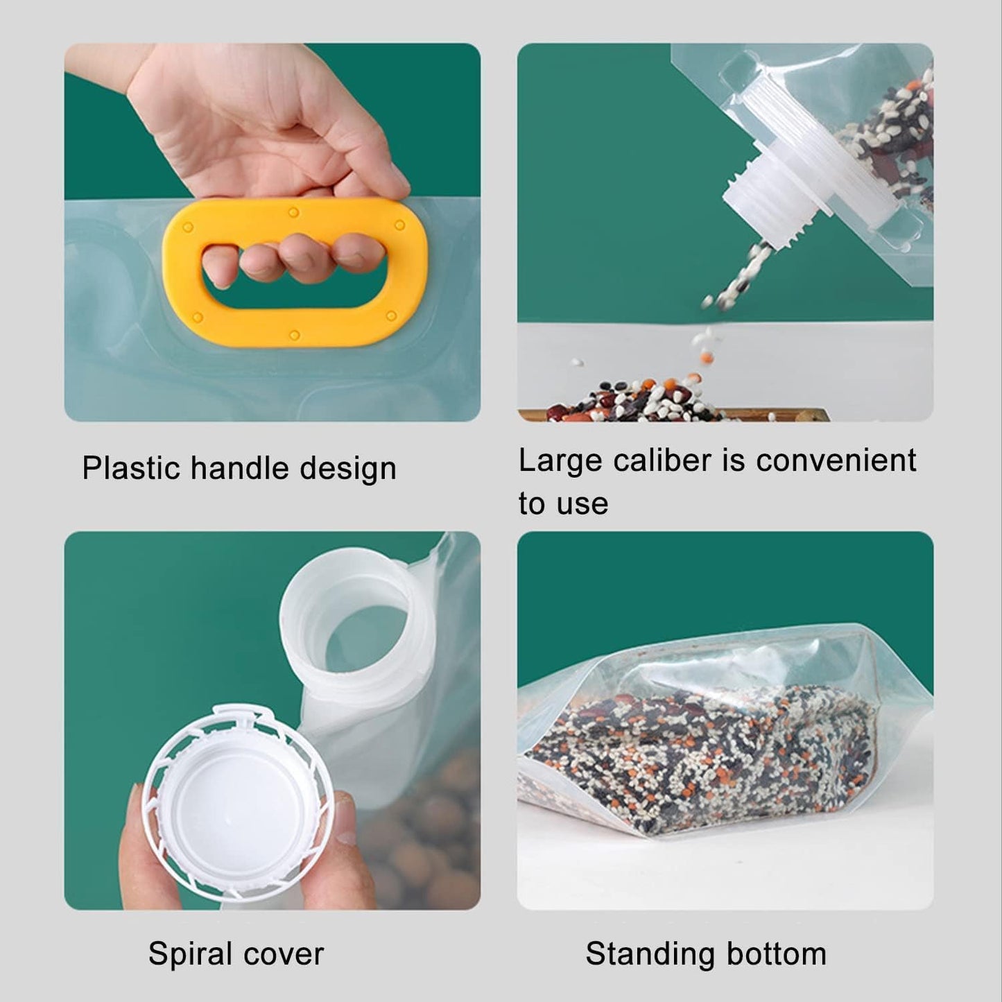 🌾 Reusable Airtight Grain Storage Bag – Seal, Carry & Pour With Ease