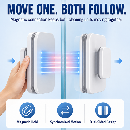 🧲6-in-1 Magnetic Window Cleaner-Clean Both Sides in One Pass