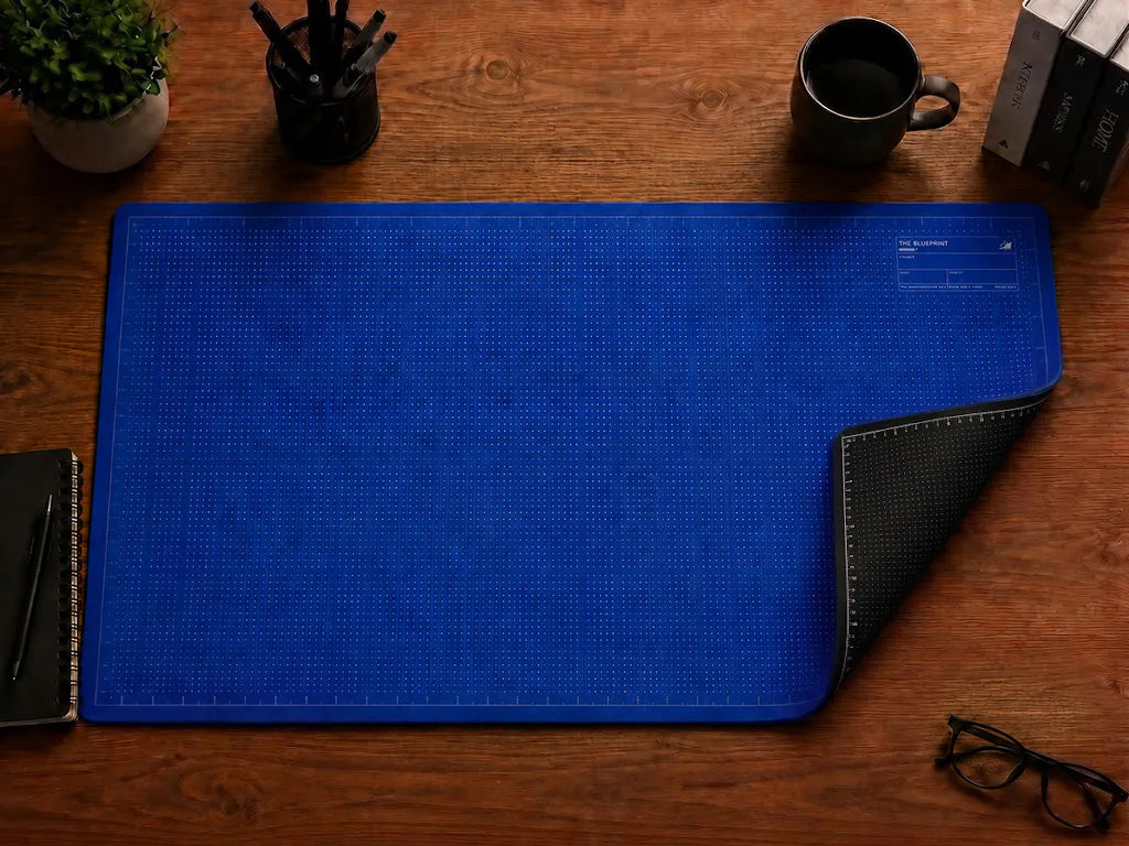 🖊️✨The Blueprint Deskmat Includes the Blueprint Marker💻A Double-Sided Deskmat to Draw, Erase & Redraw As Needed