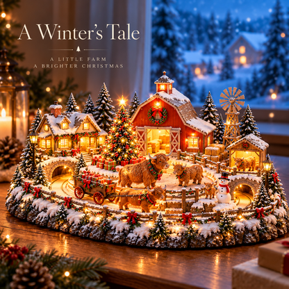 🐮 Animated Highland Cow Christmas Village | Lighted Farmhouse Holiday Décor