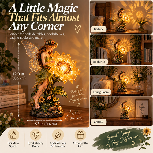 🌻 Enchanted Sunflower Fairy Projection Lamp – Magical Botanical Table Light