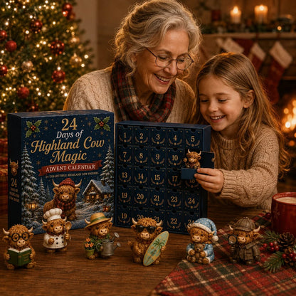 24-Day Highland Cow Advent Calendar – 24 Daily Collectible Surprises