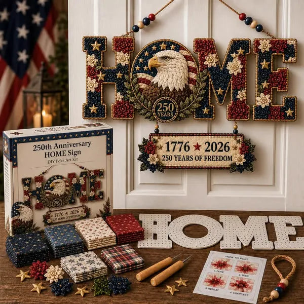 ✨ DIY Fabric Poke Art HOME Sign Kit — 5 Themed Styles, No-Sew Craft