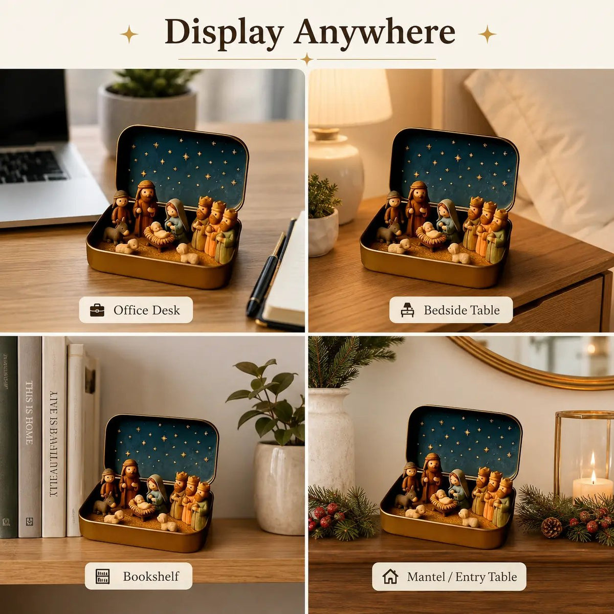 ✨ Mini Nativity Keepsake Tin – Compact Christmas Scene