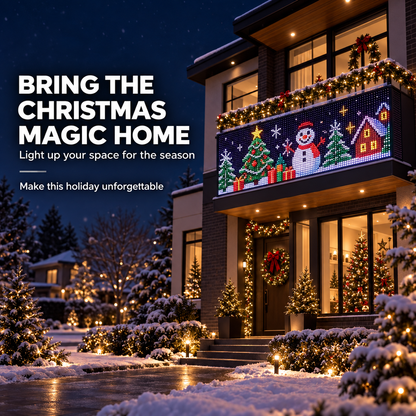 🎄 Turn Your Balcony Into a Christmas Show – Animated LED Pixel Curtain Lights🎅