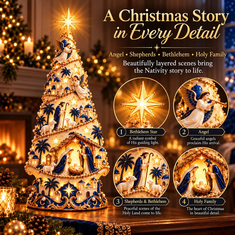⭐ Bethlehem Nativity Light-Up Christmas Tree – Faith-Inspired Holiday Display