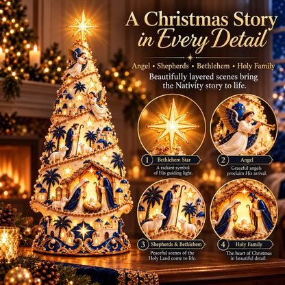 ⭐ Bethlehem Nativity Light-Up Christmas Tree – Faith-Inspired Holiday Display