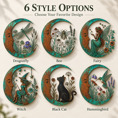 🌜Crescent Moon Garden Wall Decor – 6 Nature-Inspired Metal Styles