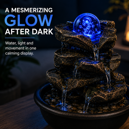 💧Tabletop Water Fountain-Flowing Water & Mesmerizing Ambience in Your Space